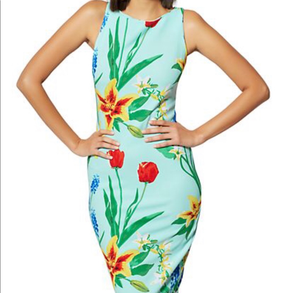 Teal Floral Dress
